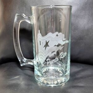 Puerto Rico Heavy 7" Tall Beer Stein Mug Reusable Souvenir Collectible Glass Cup